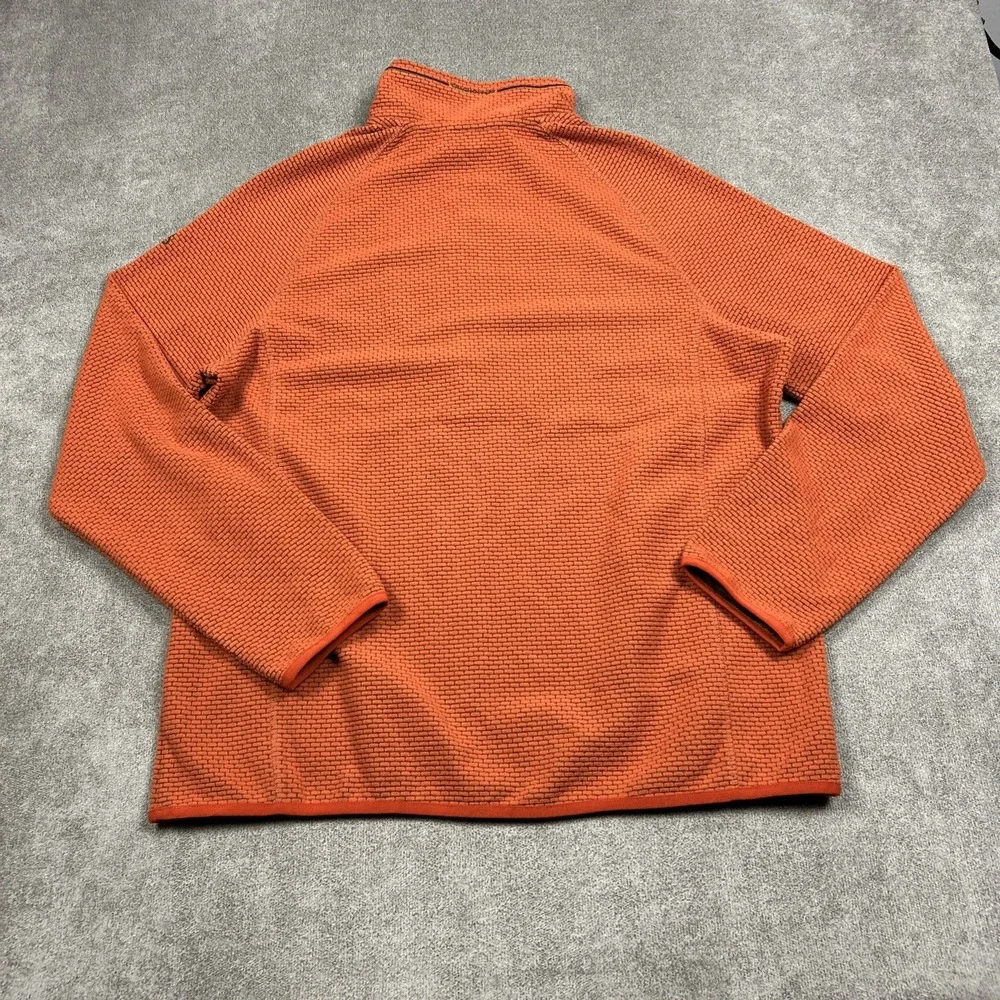 Craghoppers 1/2 Zip Sweater Mens Large Orange Waffle Knit Fleece Pullover